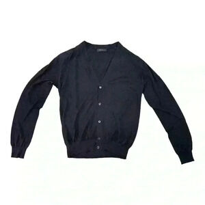 Prada  V-Neck Cashmere Navy Cardigan